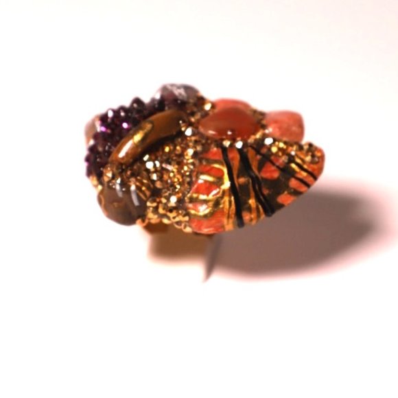 Gold Plated Choker, Ring and Earrings SET - Picture 8 of 12